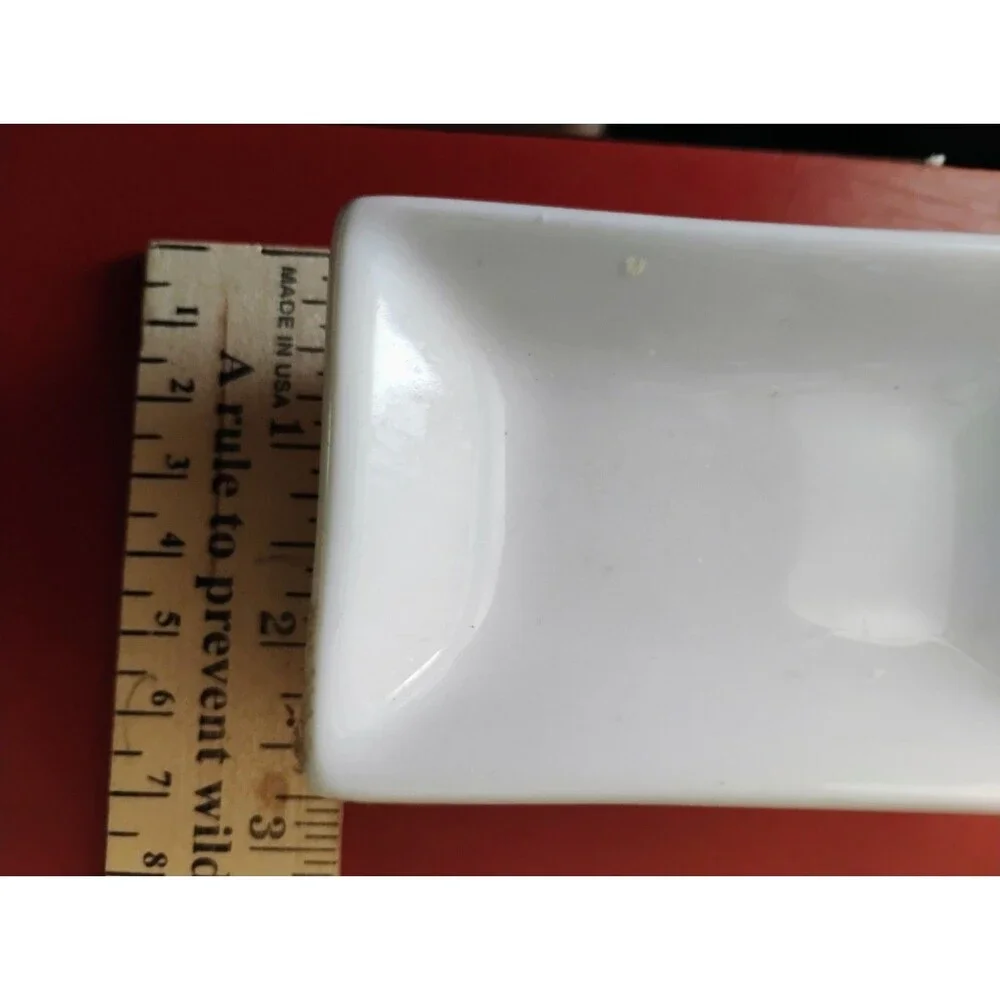 BIA Cordon Bleu White Ceramic Rectangular Soy Sauce Tasting Dishes Set of 4